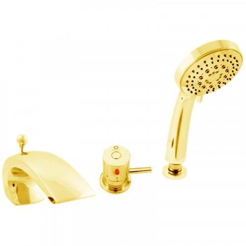 Смеситель на борт ванны Rav Slezak Dunaj Termostat DT272.5SZ с термостатом Золото латунь