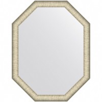 Зеркало Evoform Octagon 90x70 BY 7427 в багетной раме - Брашированное серебро 59 мм стекло