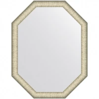 Зеркало Evoform Octagon 90x70 BY 7427 в багетной раме - Брашированное серебро 59 мм стекло