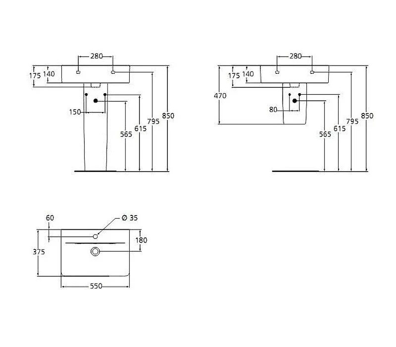 Раковина Ideal Standard Connect Cube 55 E788601 Белая