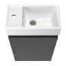 Тумба с раковиной Wellsee WC Area 40 L 221802002 подвесная цвет Темно-серый матовый