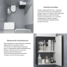 Тумба с раковиной Wellsee WC Area 40 L 221802002 подвесная цвет Темно-серый матовый