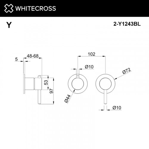 Смеситель для душа Whitecross Y black 2-Y1243BL цвет Черный матовый