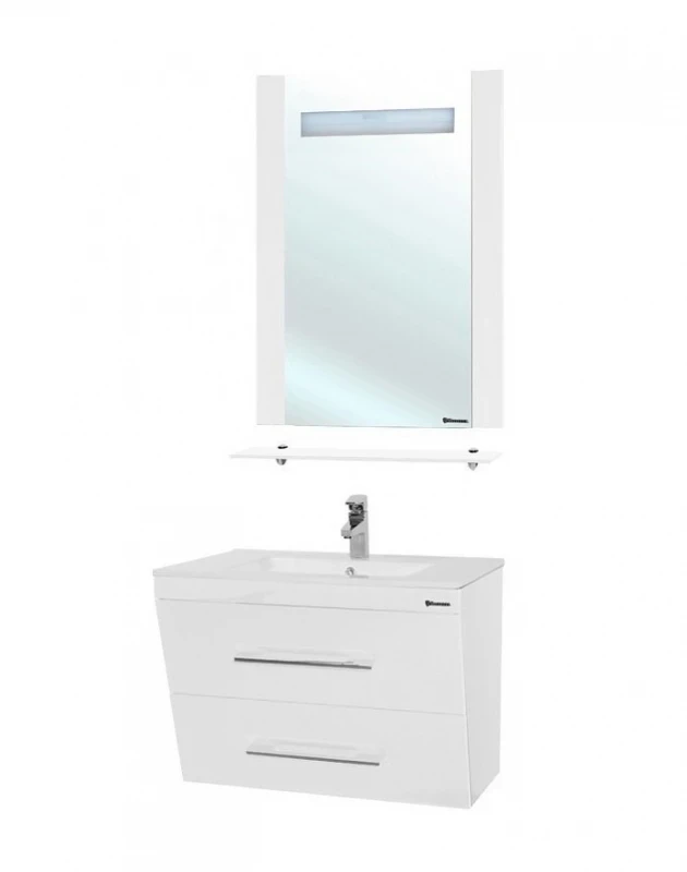 Зеркало Bellezza Берта 75 4610712050017 с подсветкой Белое МДФ / ЛДСП, стекло
