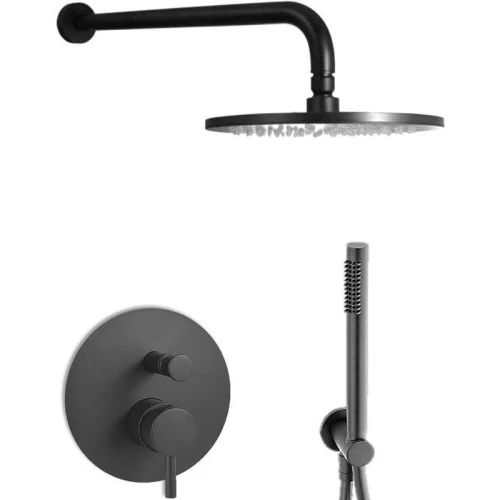 Душевая система Paffoni Light KITLIG015NOKING Черная матовая латунь встраиваемый