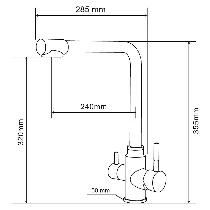 Смеситель для кухни Orange Boni M15-008ni Никель нержавеющая сталь