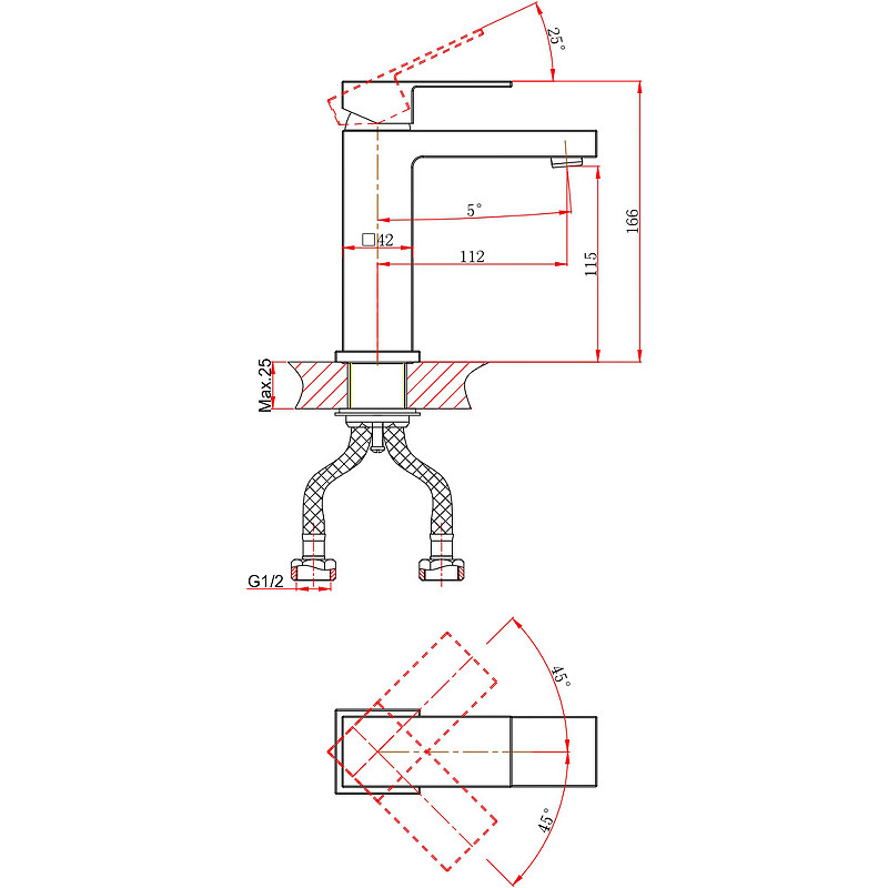 Смеситель для раковины D&K Bayern Liszt DA1512106