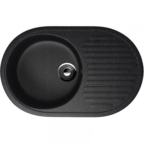 Кухонная мойка Ulgran Classic U-107-308 Черная искусственный камень (литьевой мрамор) встраиваемый