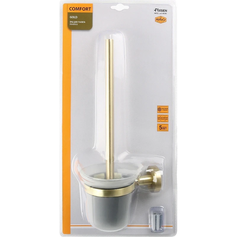 Ершик для унитаза Fixsen Comfort Gold FX-87013 Золото-сатин