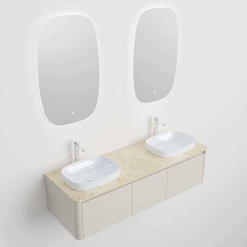 Тумба с раковиной Black&White Universe U916.1600-2 160 9161600-2 цвет Beige glossy