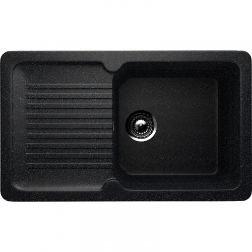 Кухонная мойка Ulgran Classic U-506-308 Черная искусственный камень (литьевой мрамор) встраиваемый