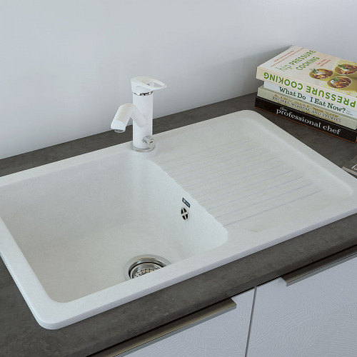 Кухонная мойка Ulgran Classic U-506-308 Черная искусственный камень (литьевой мрамор) встраиваемый