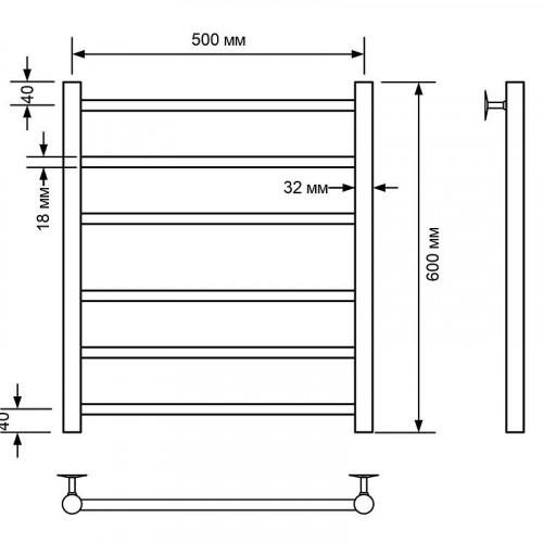 Водяной полотенцесушитель Comfysan Noumi W-6 60x50 013721 Хром