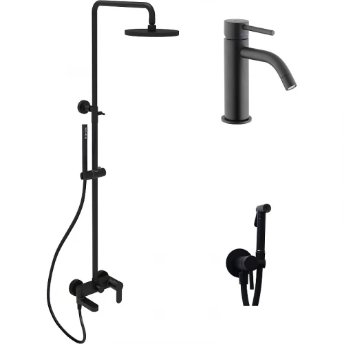 Комплект смесителей Paffoni Light KITZCOL632NO71 Черный матовый латунь