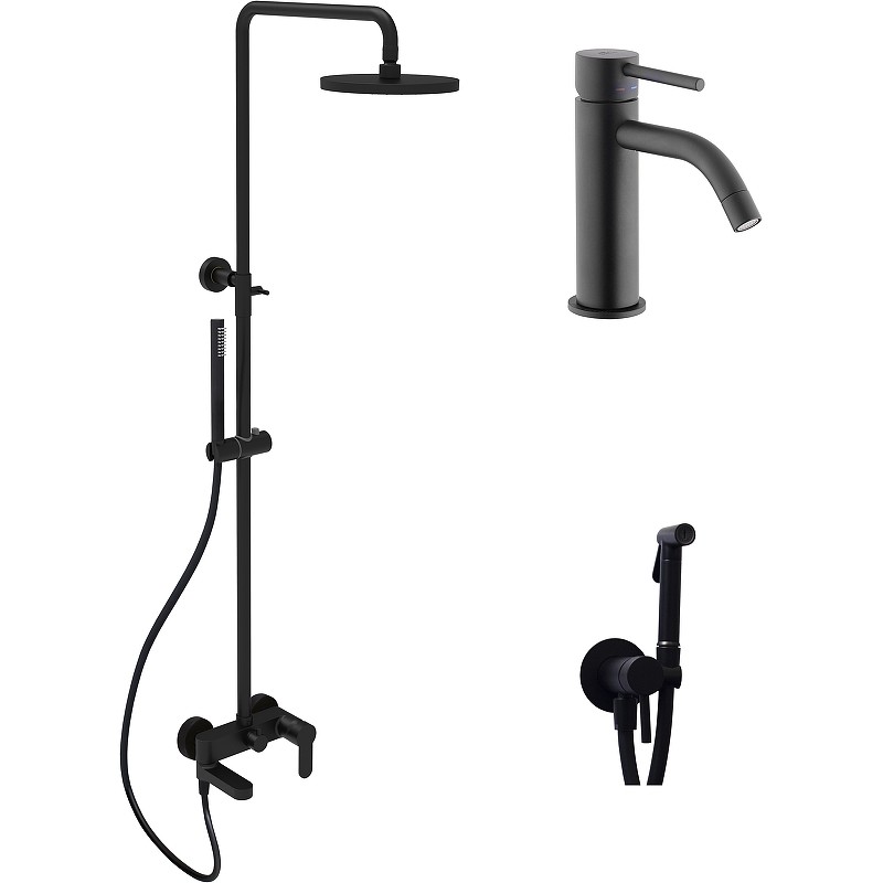 Комплект смесителей Paffoni Light KITZCOL632NO71 Черный матовый латунь
