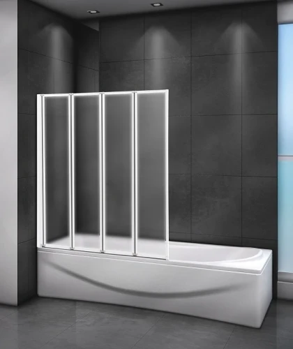 Шторка на ванну Cezares Relax 90 L RELAX-V-4-90/140-P-Bi-L профиль Серый стекло рифленое