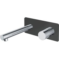Смеситель для раковины Boheme Stick 125-BCR Черный матовый Хром латунь встраиваемый