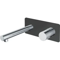 Смеситель для раковины Boheme Stick 125-BCR Черный матовый Хром латунь встраиваемый