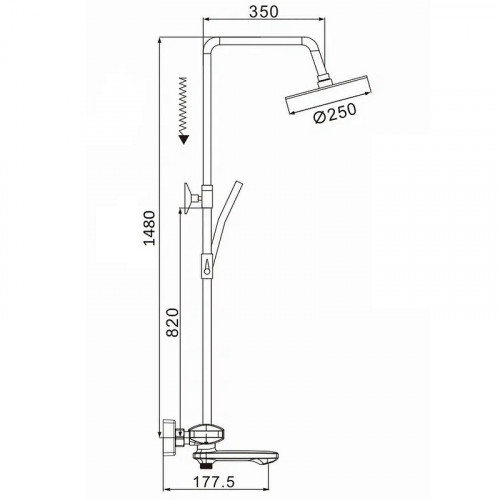 Душевая система Rose R39 R3996 с термостатом Хром