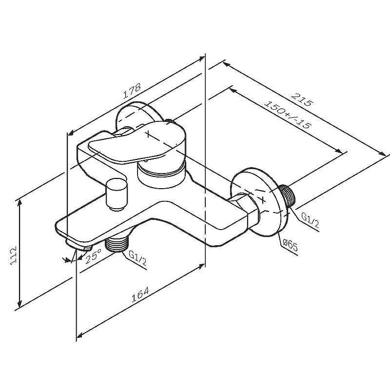 Смеситель для ванны AM.PM X-Joy F85A10099 Золото