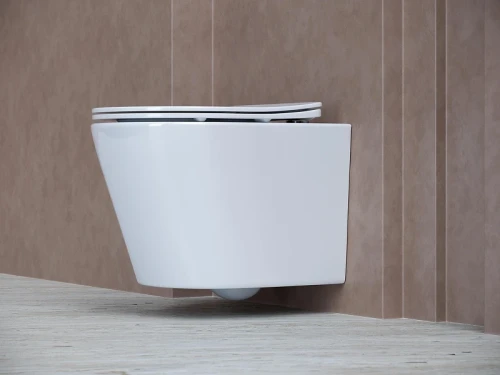 Комплект унитаза DIWO Ceramicanova Balearica Rimless CN6000 с сиденьем с инсталляцией DIWO 4501 с клавишей смыва цвет Глянцевый белый