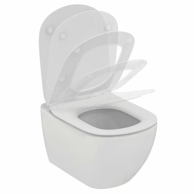 Унитаз с инсталляцией Ideal Standard Tesi P3868V1 с сиденьем Микролифт и клавишей смыва Хром