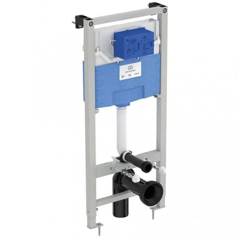 Унитаз с инсталляцией Ideal Standard Tesi P3868V1 с сиденьем Микролифт и клавишей смыва Хром