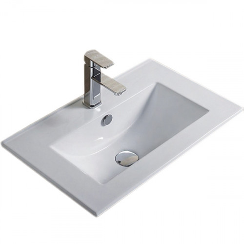 Раковина CeramaLux 101 YJ-803-100 Белая фаянс полувстраиваемая