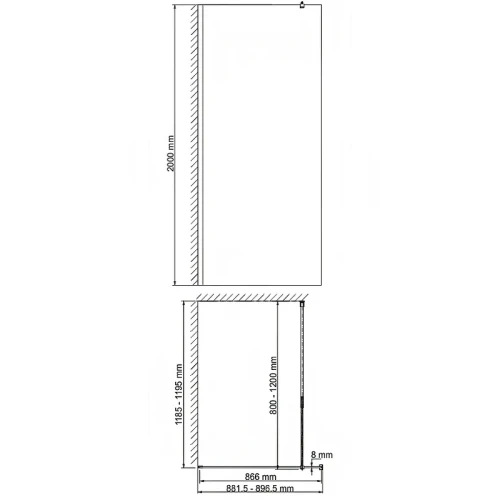 Душевая перегородка WasserKRAFT Rossel 90 28W39 профиль Серебристый стекло прозрачное