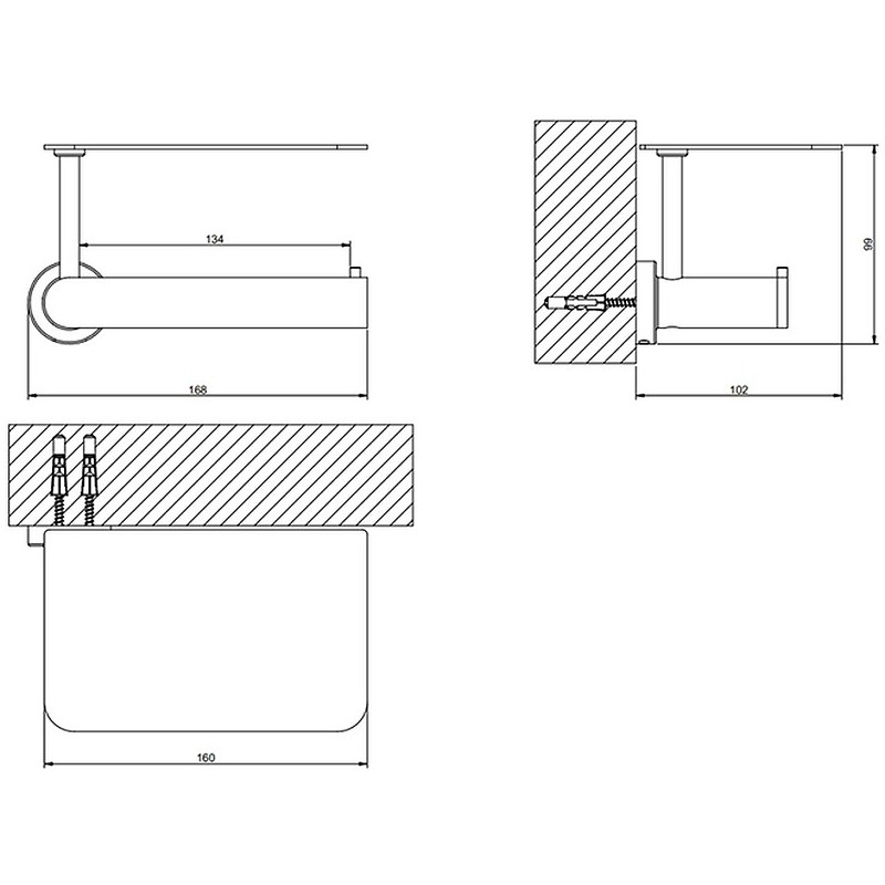 Держатель туалетной бумаги Gessi Emporio Accessories 38855#031 с полкой Хром