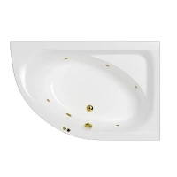 Акриловая ванна Whitecross Aquarella 170x110 R 0109.170110.100.SOFT.GL цвет Белый с гидромассажем форсунки Золото