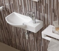 Раковина CeramaLux 45 7947BL Белая фаянс подвесная