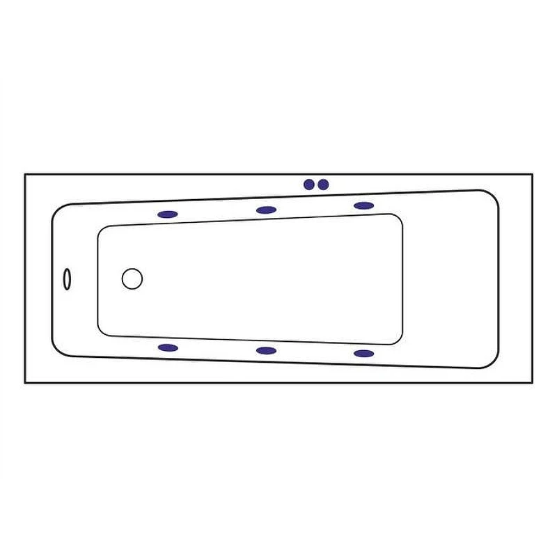 Акриловая ванна Excellent Ava 160x70 WAEX.AVA16.SOFT.WH цвет Белый с гидромассажем форсунки Белые