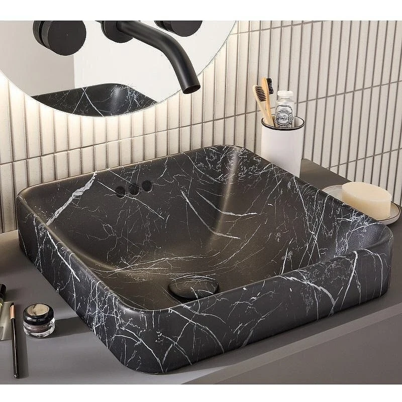 Раковина накладная Jacob Delafon Vox 40 E2661-HYG цвет Storm marble