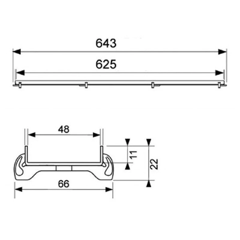 Решетка для душевого лотка Tece Drainline Plate 70 600770 Полированная нержавеющая сталь