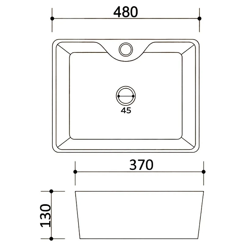 Раковина WellWant Tesoro 48 WWRA1613W цвет Белый