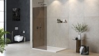 Душевая перегородка Cezares Liberta 90 LIBERTA-L-1-TB-90-BR-Cr профиль Хром стекло бронзовое