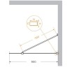 Душевая перегородка Cezares Liberta 90 LIBERTA-L-1-TB-90-BR-Cr профиль Хром стекло бронзовое