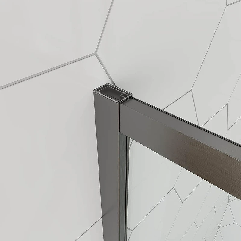 Душевой уголок Veconi Ottimo 80х80 OP10GR-8080-07-C9 профиль Графит брашированный стекло матовое