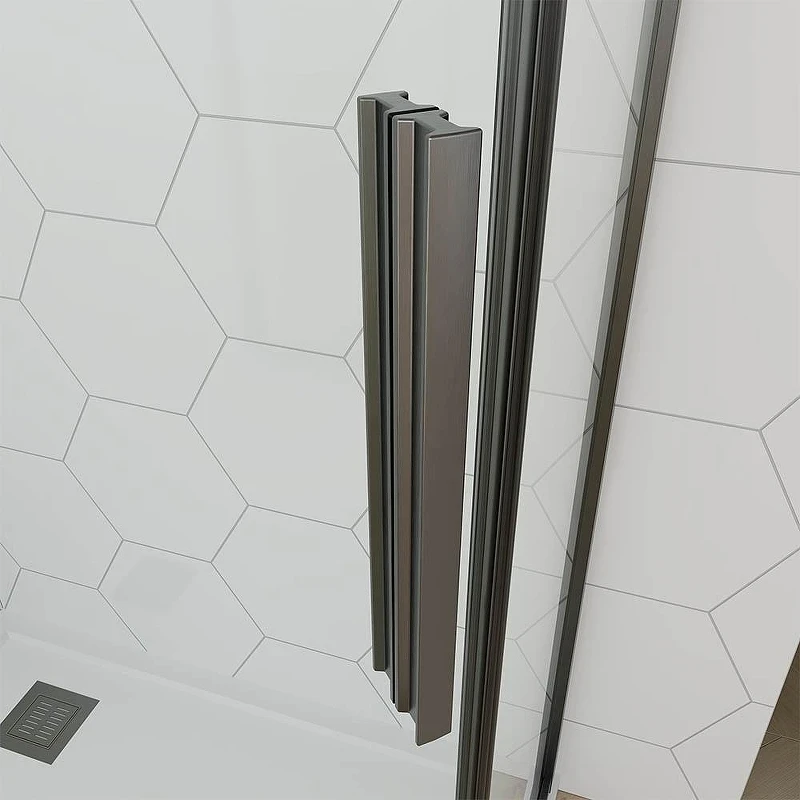 Душевой уголок Veconi Ottimo 80х80 OP10GR-8080-07-C9 профиль Графит брашированный стекло матовое