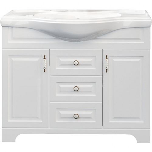 Тумба под раковину 1MarKa Прованс 105Н У94489 Белая глянцевая МДФ / ЛДСП