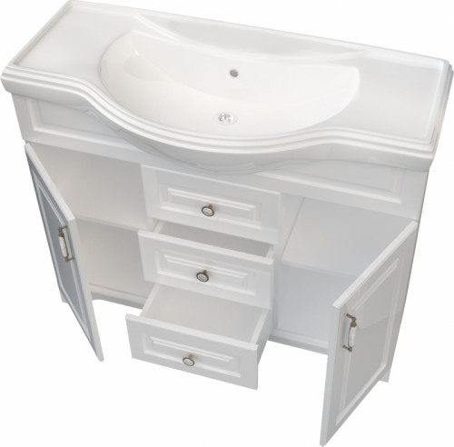 Тумба под раковину 1MarKa Прованс 105Н У94489 Белая глянцевая МДФ / ЛДСП