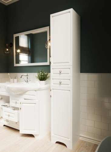 Тумба под раковину 1MarKa Прованс 105Н У94489 Белая глянцевая МДФ / ЛДСП