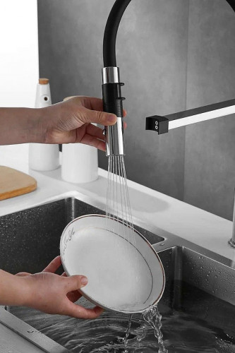 Смеситель для кухни Rose R133 цвет Хром Черный