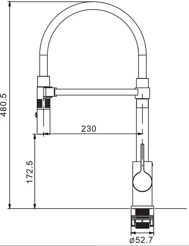 Смеситель для кухни Rose R133 цвет Хром Черный