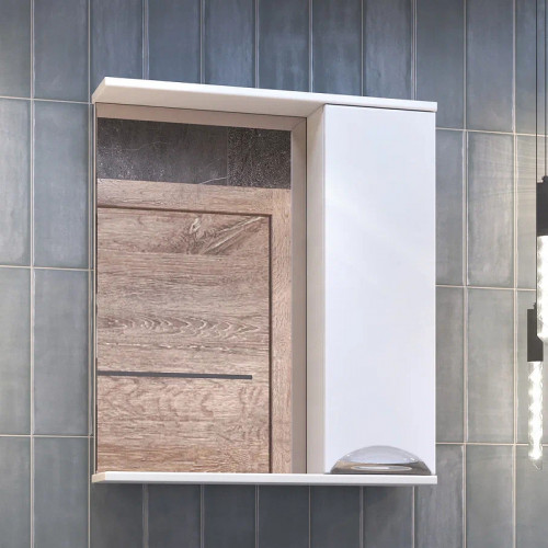 Зеркало со шкафом Vigo Callao 60 R z.CAL.60.R Белое МДФ / ЛДСП, стекло