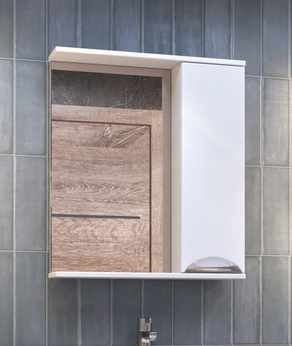 Зеркало со шкафом Vigo Callao 60 R z.CAL.60.R Белое МДФ / ЛДСП, стекло