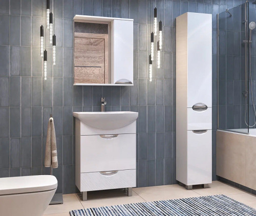 Зеркало со шкафом Vigo Callao 60 R z.CAL.60.R Белое МДФ / ЛДСП, стекло