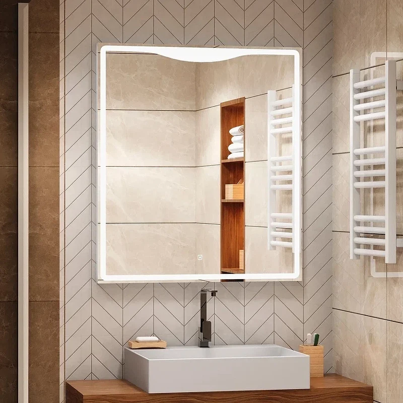 Зеркало Континент Amaze 800x900 ЗЛП643 с подсветкой с сенсорным выключателем стекло