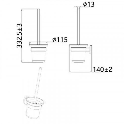 Ершик для унитаза AQUAme Trento AQM7214CR цвет Хром
